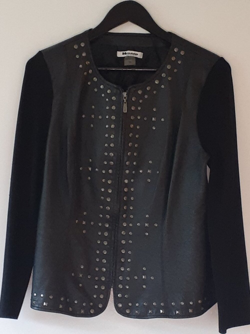 Nygard Collection Leather Studded Sweater Jacket Size Medium